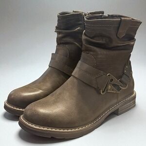 Patrizia by Spring Step Moto Ankle Boots Women's Size 6 US /36 EU Olive